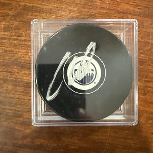 Connor McDavid Autographed Hand Signed Edmonton Oilers Official NHL Game Puck w/LOA