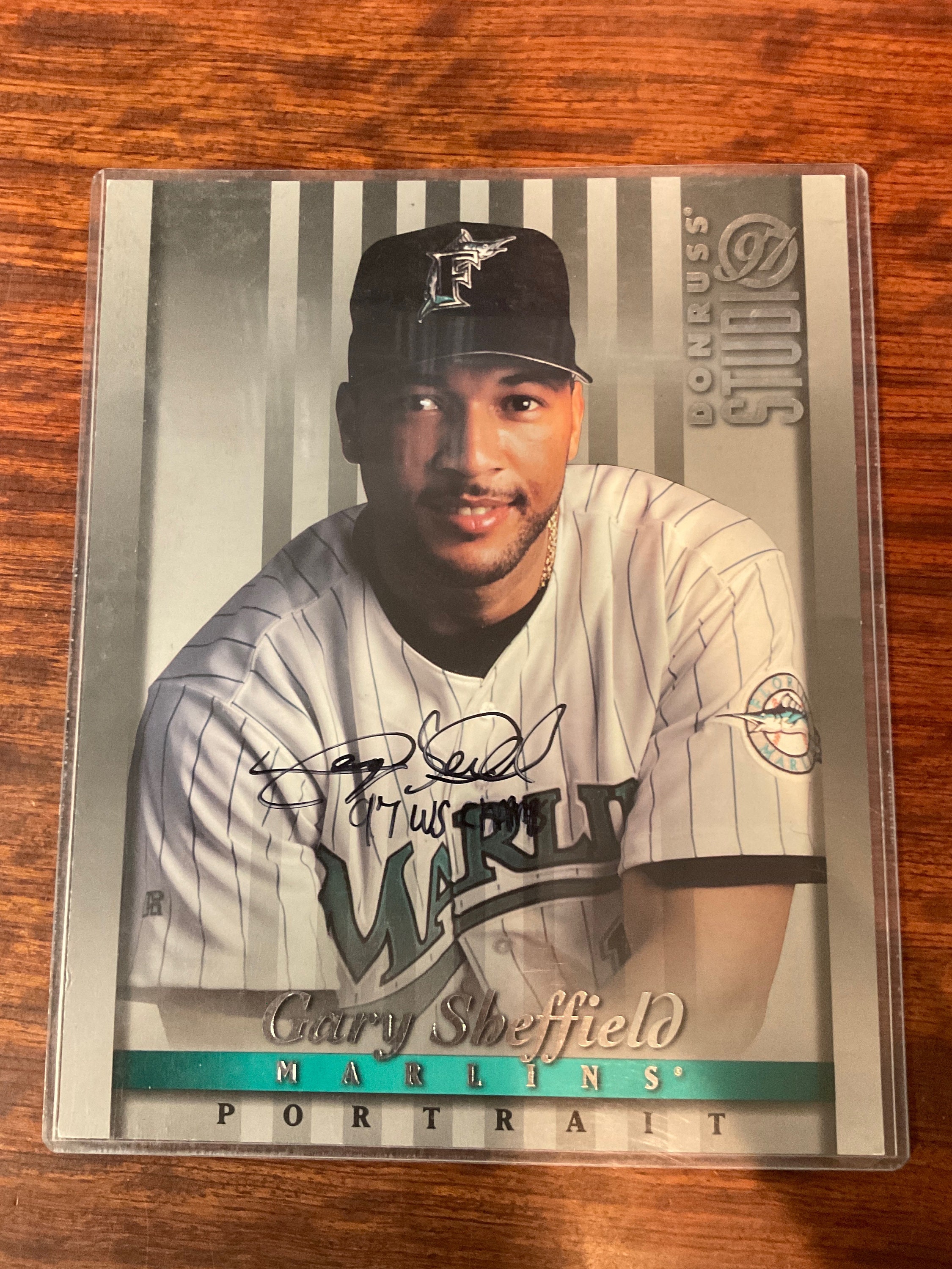 Gary Sheffield MLB Miami Marlins Hand Signed Autographed 8