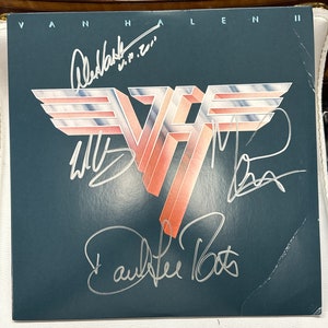 VAN HALEN SIGNED OU812 LP VINYL RECORD ALBUM SAMMY HAGAR MICHAEL ANTHONY  JSA COA