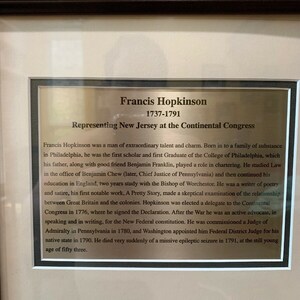 Francis Hopkinson Signer of the Declaration of Independence Signed