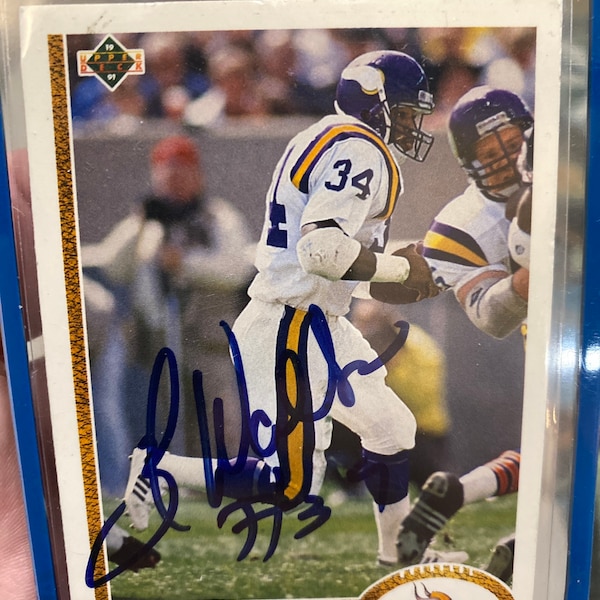 Herschel Walker #346 UD card  1991 Hand Signed Autographed In Blue Sharpie w/ LOA