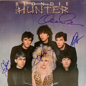 Blondie &quot;The Hunter&quot; LP Album Hand-Signed Autographed 4x Debbie Harry, Chris Stein, Clem Burke, Jimmy Destri w/ LOA