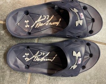 Tony DeAngelo #77 NHL New York islanders Hand Signed Autographed  Adidas  flip flops shower Shoes w/ LOA  hologram