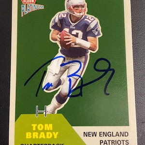 Tom Brady New England Patriots Autogramm Handsigniert auf Karte 2002 Fleer Platinum 2nd Year Card w / LOA