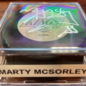 Marty McSorley #33 Hand Signed Autographed LA Kings  NHL Hockey Puck  w/ LoA +  Hologram