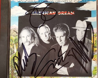 Crosby Stills Nash & Young American Dream CD Album 4X Autographed by David Crosby Stephen Stills Graham Nash Neil Young W/LoA