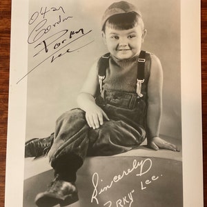 Gordron "Porky" Lee - Pequeños traviesos - Foto autografiada de 8" x 10" con carta de autorización