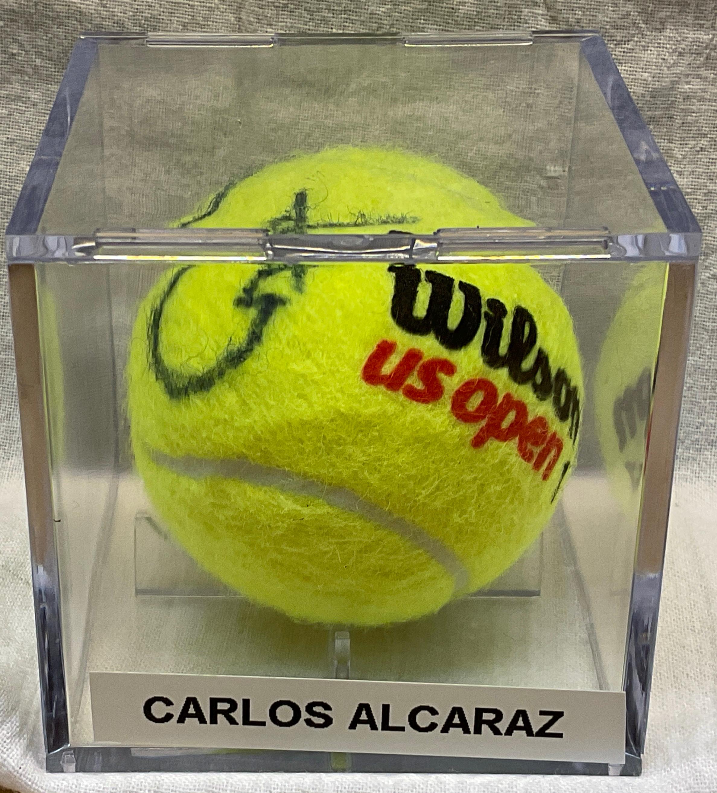 カルロスアルカラス ウィンブルドンウィナー 直筆サインフォト カルロス・アルカラス直筆サイン入りウィルソンUSオープンテニス