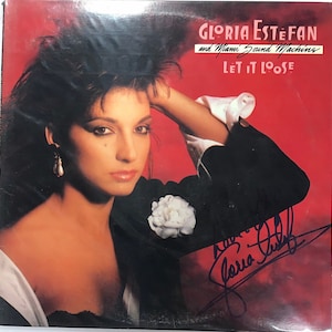 Gloria Estefan & The Miami Sound Machine Let It Loose Record Album Hand Signed Autographed by Gloria Estefan In Black Ink w/ LOA