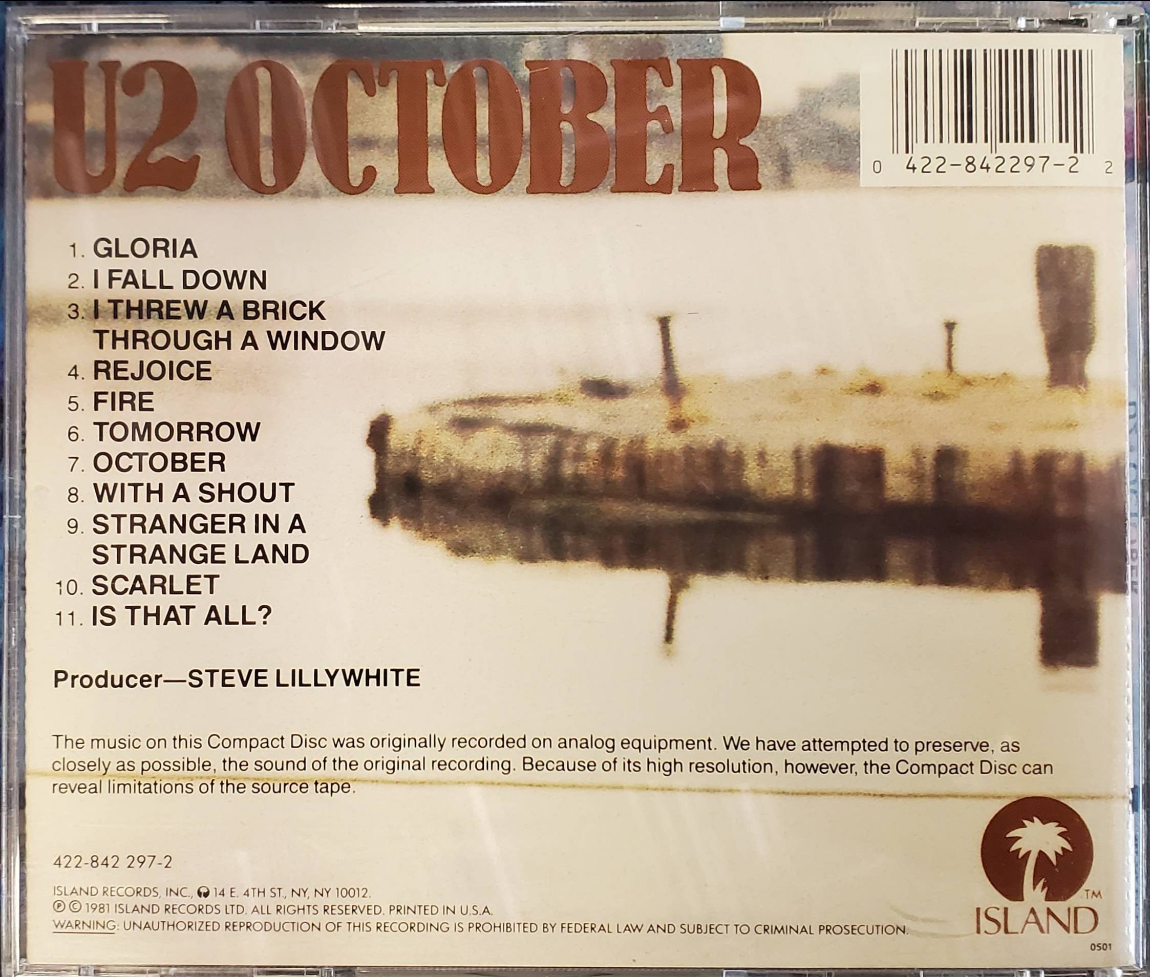 U2 アルバム October 歌詞・解説付き 初盤シール帯 洋楽CD U2 アルバム October 歌詞・解説付き 初盤シール帯 洋楽CD