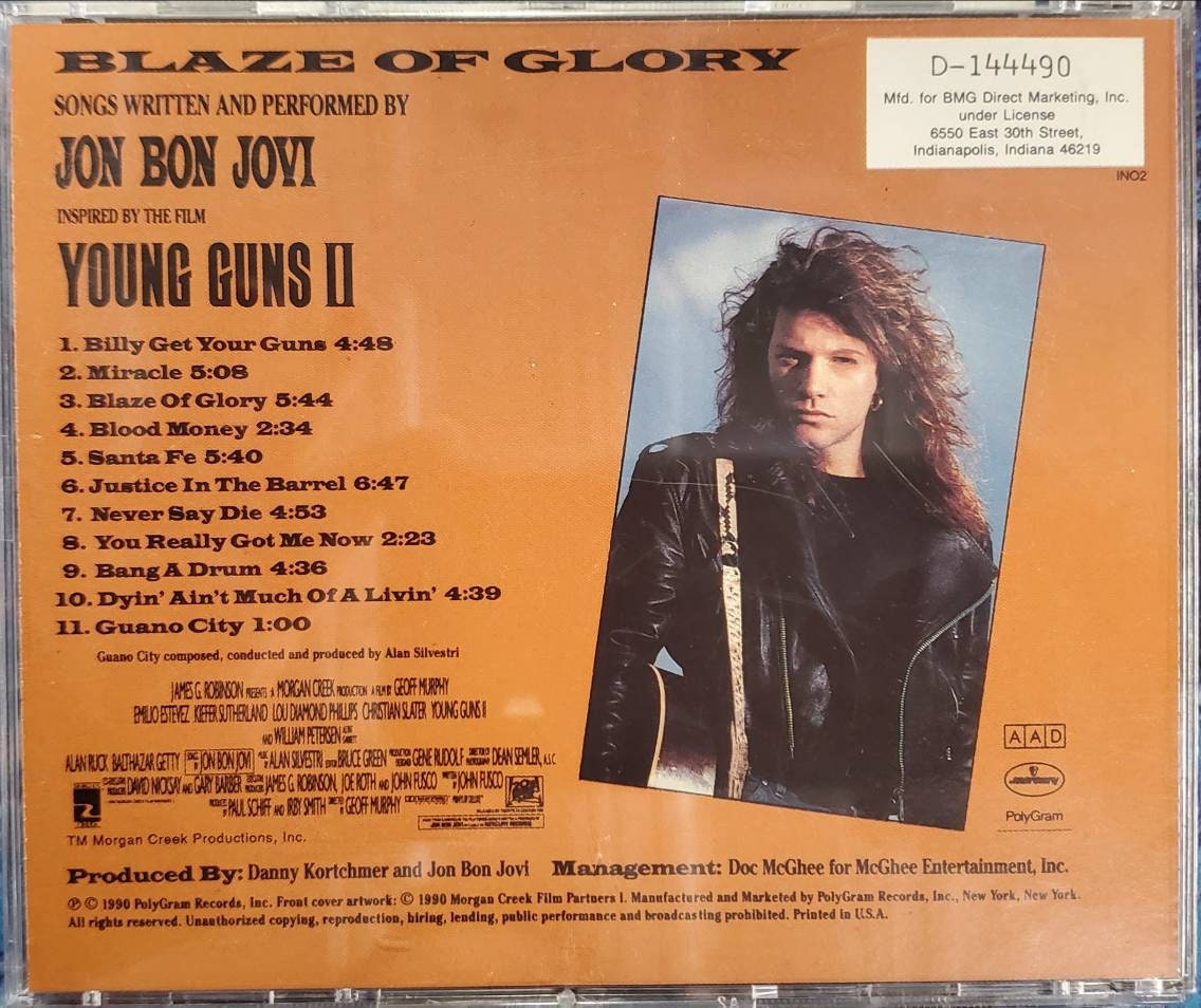 Jon Bon Jovi Blaze of Glory/young Guns II CD Hand Signed - Etsy