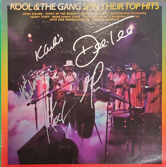 Kool & the Gang spin Their Top Hits Record Album 5x Hand Signed Autographed  W/ LOA 
