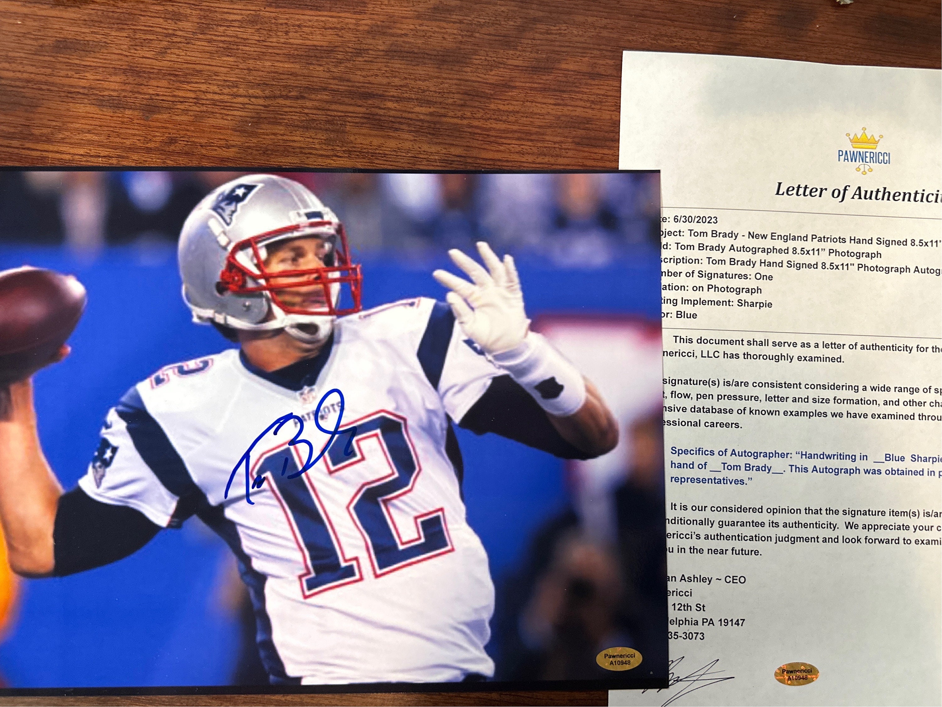 Autographed Tom Brady NFL Photos, Autographed Photos, Tom Brady