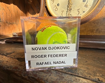 Roger Federer Rafael Nadal Novak Djokovic 3x Hand Signed Autographed Wilson US Open 2 Tennis Ball hologram w/ LOA