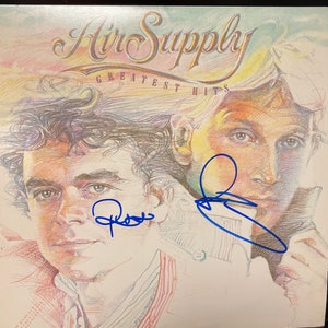Air Supply Greatest Hits Record Album Hand Signed Autograph by Graham Russell & Russell Hitchcock w/LOA