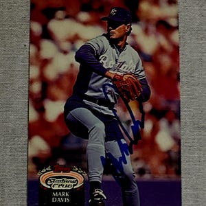 Mark Davids Kansas City Royals Stadium Club Topps #212 1992 handsignierte handsignierte Karte in Blau mit LOA Hologramm