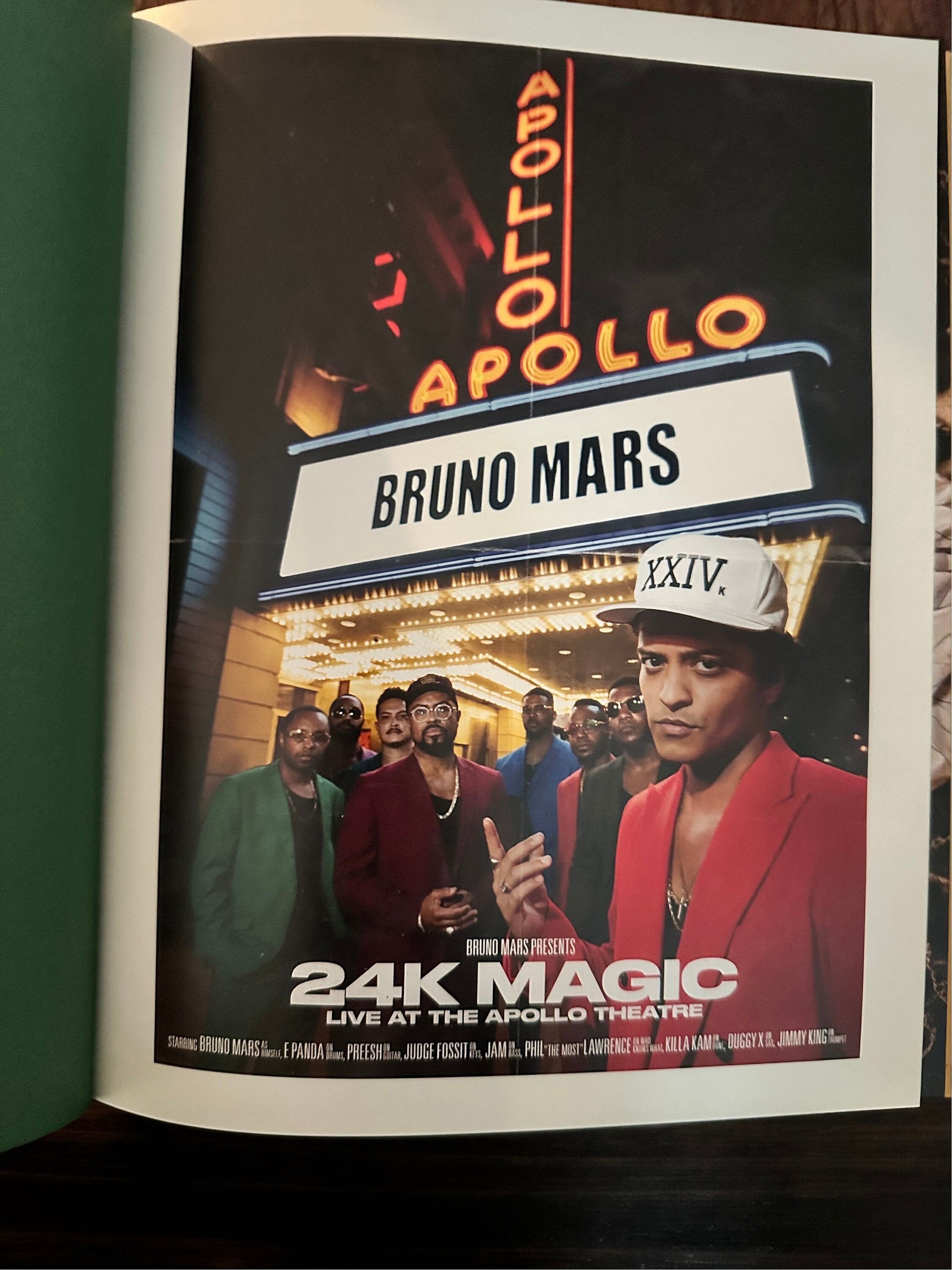 SIGNED Bruno Mars 24K Magic Live at the Apollo Theatre Book