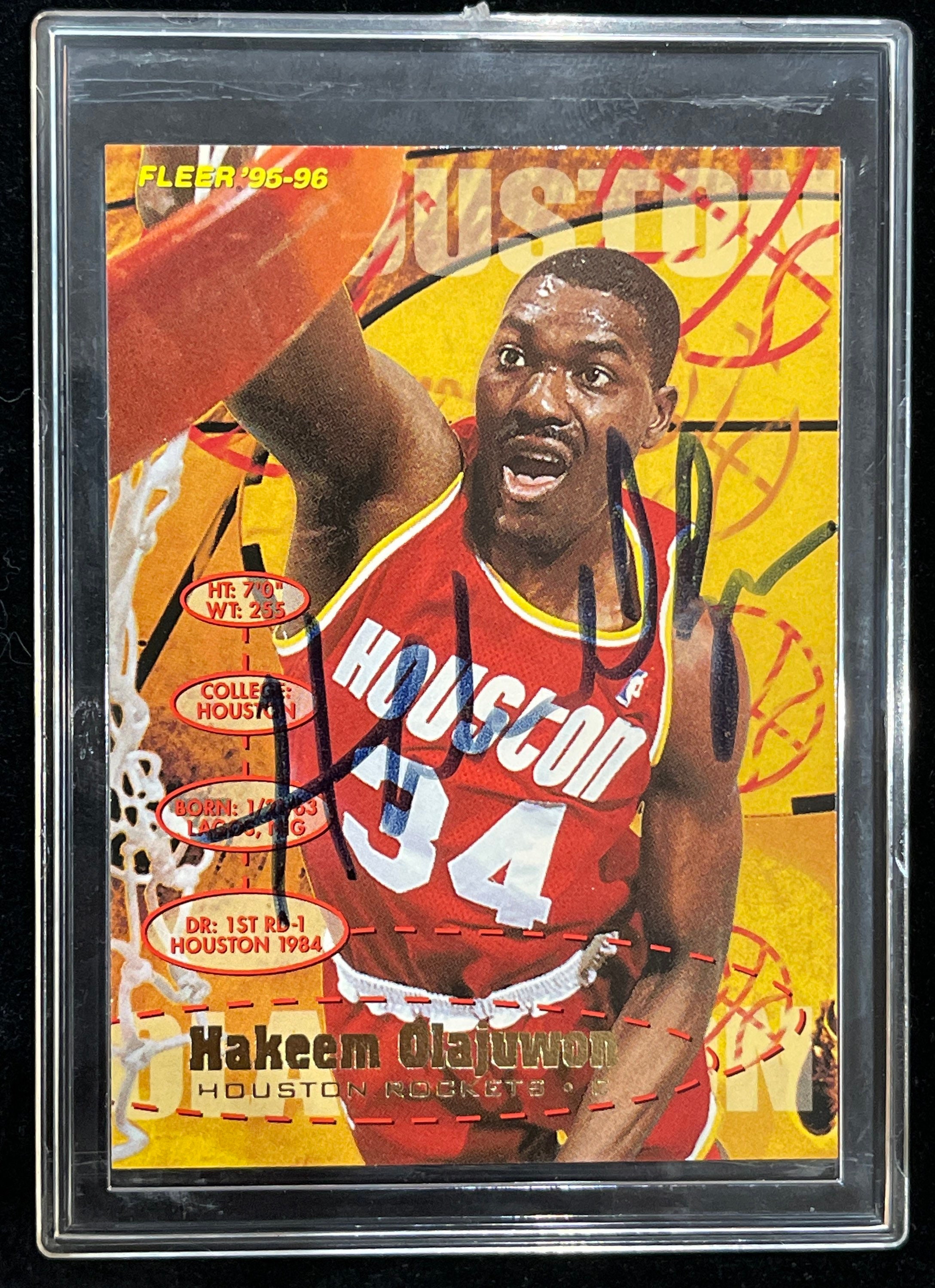 Hakeem Olajuwon Houston Rockets Autographed Hand Signed Fleer - Etsy