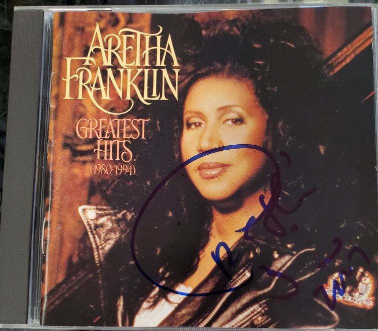 Aretha Franklin Greatest Hits 1980-1994 CD Hand Signed Autographed