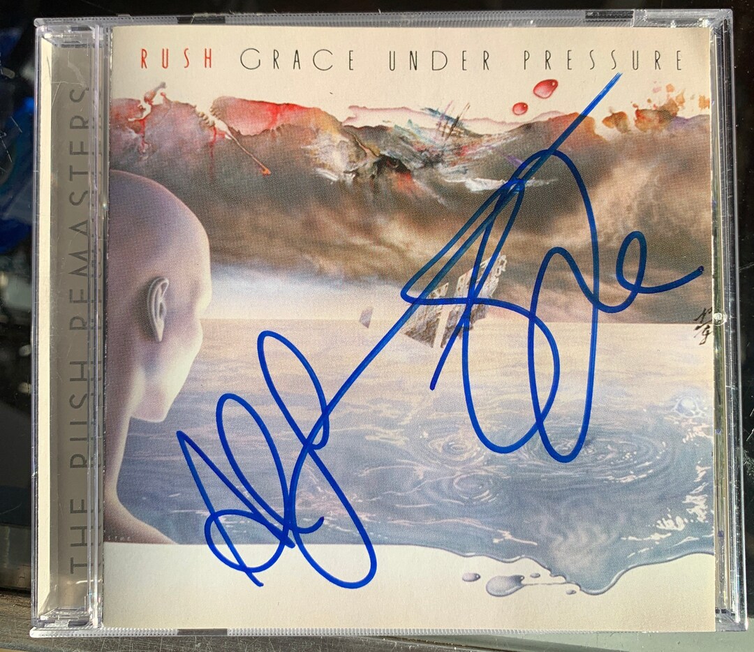 Rush grace Under Pressure CD Album Double Hand-signed Autographed by ...