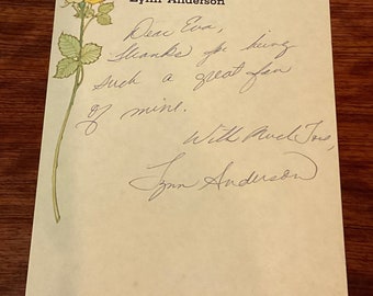 Lynn Anderson COUNTRY/POP SINGER Hand-Written Letter w/ Letter of Authenticity