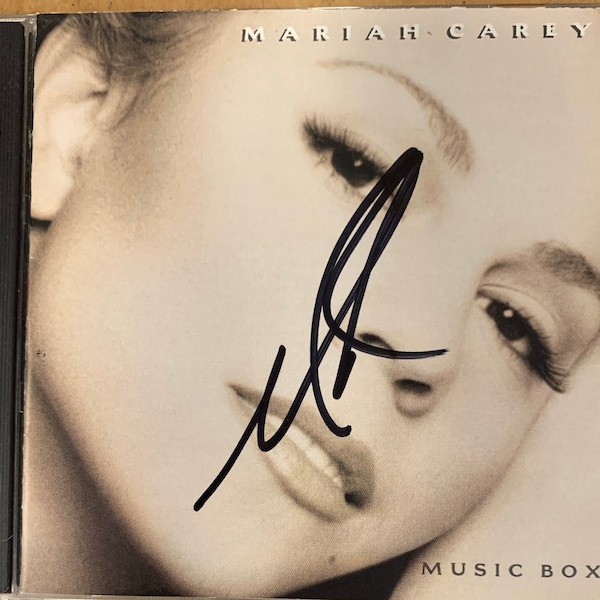 Mariah Carey Music Box CD Hand Signed Autographed by Mariah Carey in Black Ink W/ LOA
