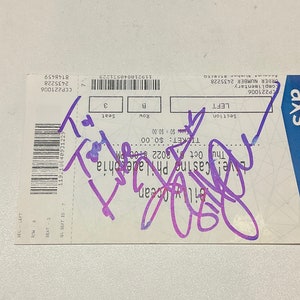 Billy Ocean handsignierte signierte Konzertkarte w / LOA