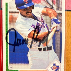 Juan Gonzalez Texas Rangers autografato a mano #646 1990 carta da baseball upper deck con LOA