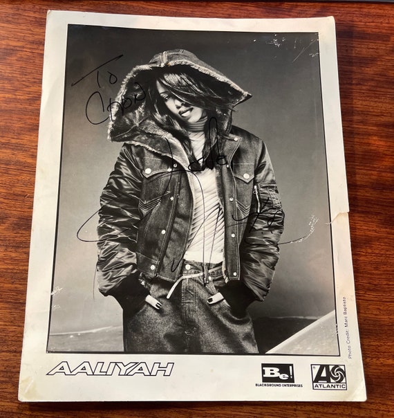 Aaliyah Hand Signed Press Promo Photo to Chon Love Aaliyah