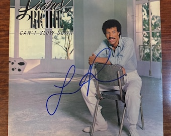 Lionel Richie Can't Slow Down LP Record Album Hand Signed Autograph by Lionel Richie In Blue Ink LOA Hologram