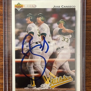 Jose Canseco Oberdeck #333 1992 Handsignierte Autogrammkarte In Blau Sharpie w / LOA Hologramm