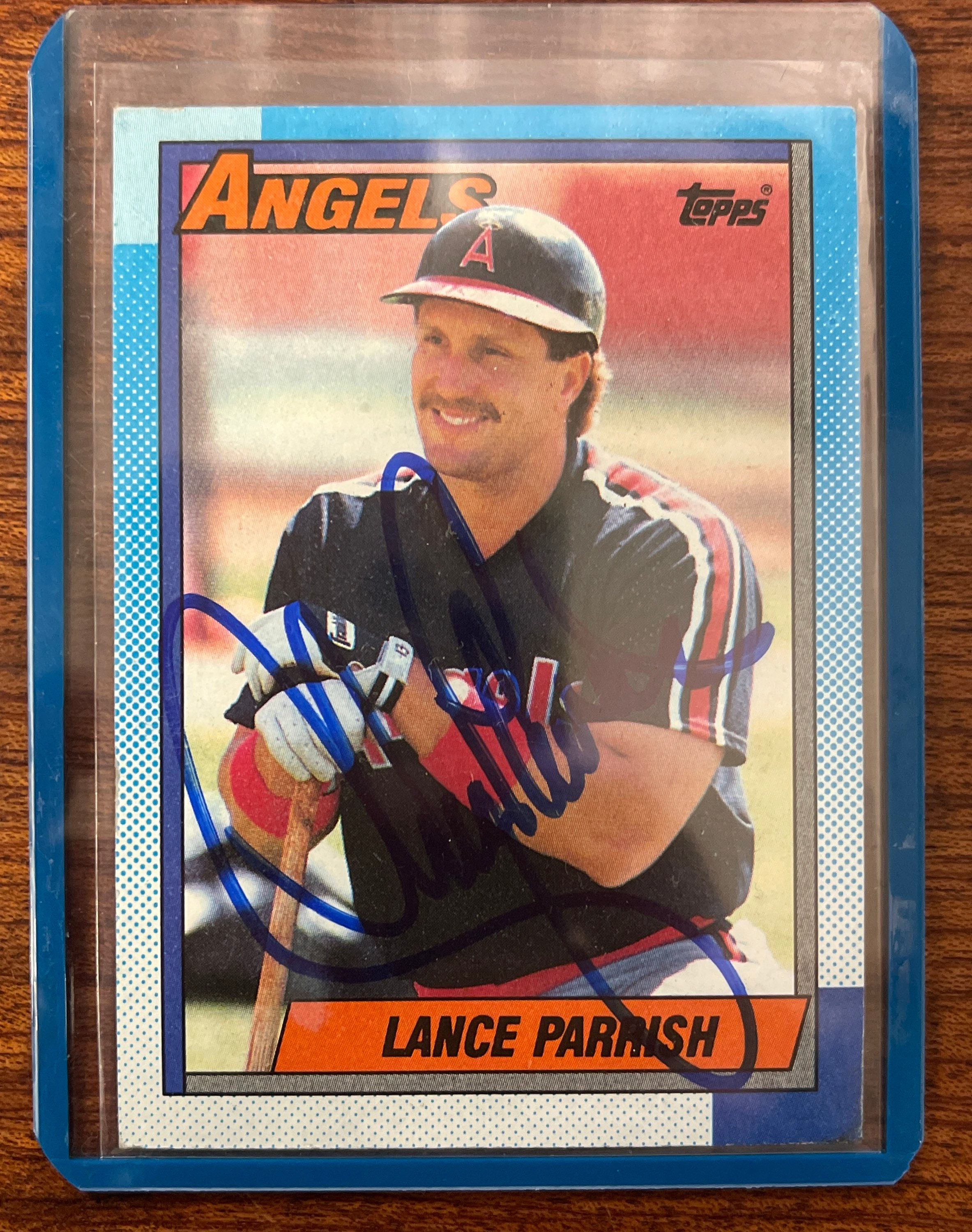 Lance Parrish Angels Topps 575 1990 Hand Signed Autographed 