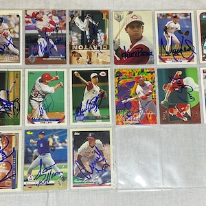 Lot von 15 handsignierten AUTOGRAMM Baseballkarten (Aaron Boone, Otis Nixon, Pete Incaviglia) mit LOA