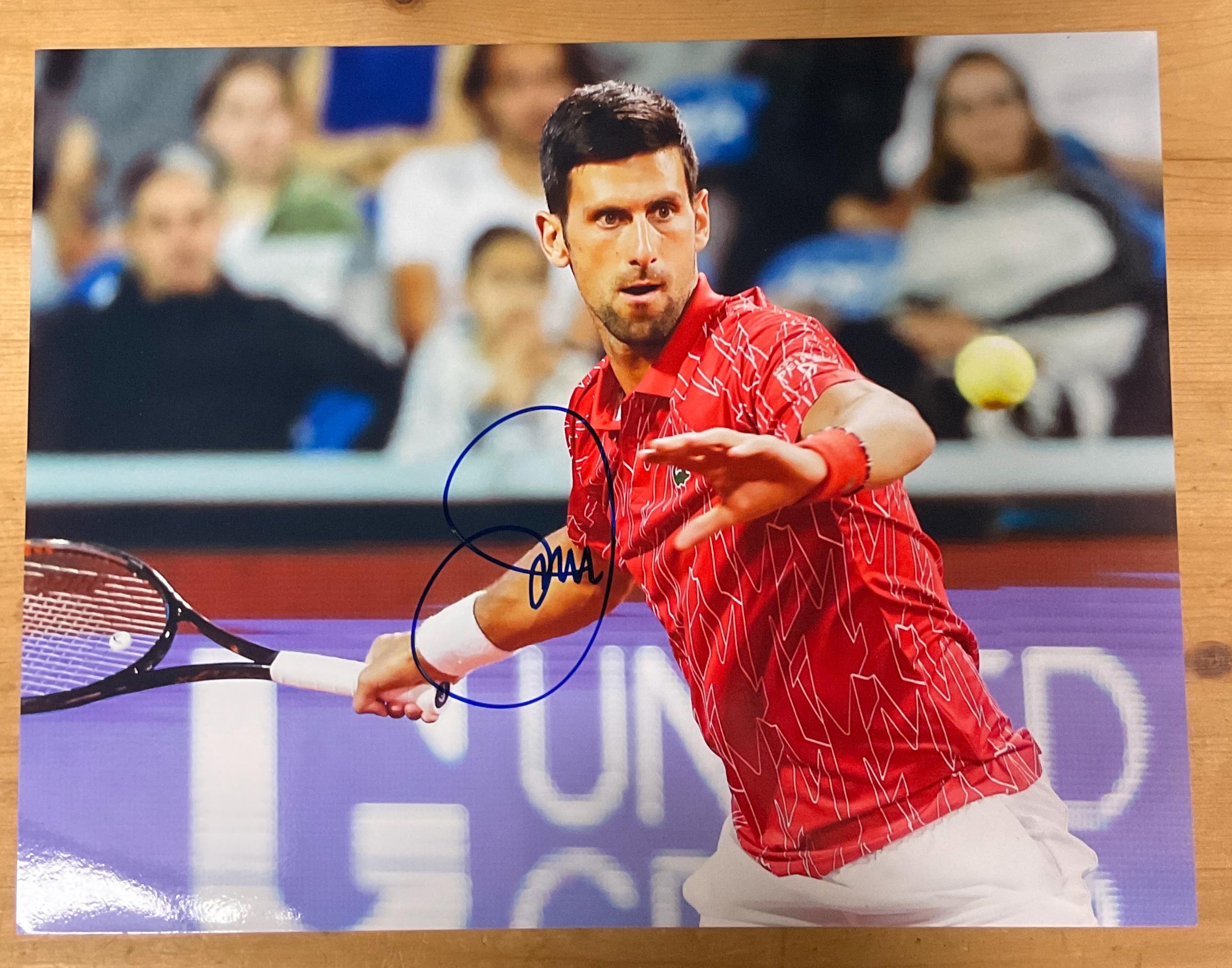 Novak Djokovic Hand-Signed Autographed 8.5" x 10" Photograph with LOA and Hologram