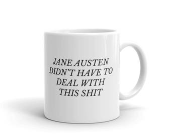 Sweary Jane Austen mug / funny Jane Austen gift / literary gift / gifts for book lovers / mug for book lovers