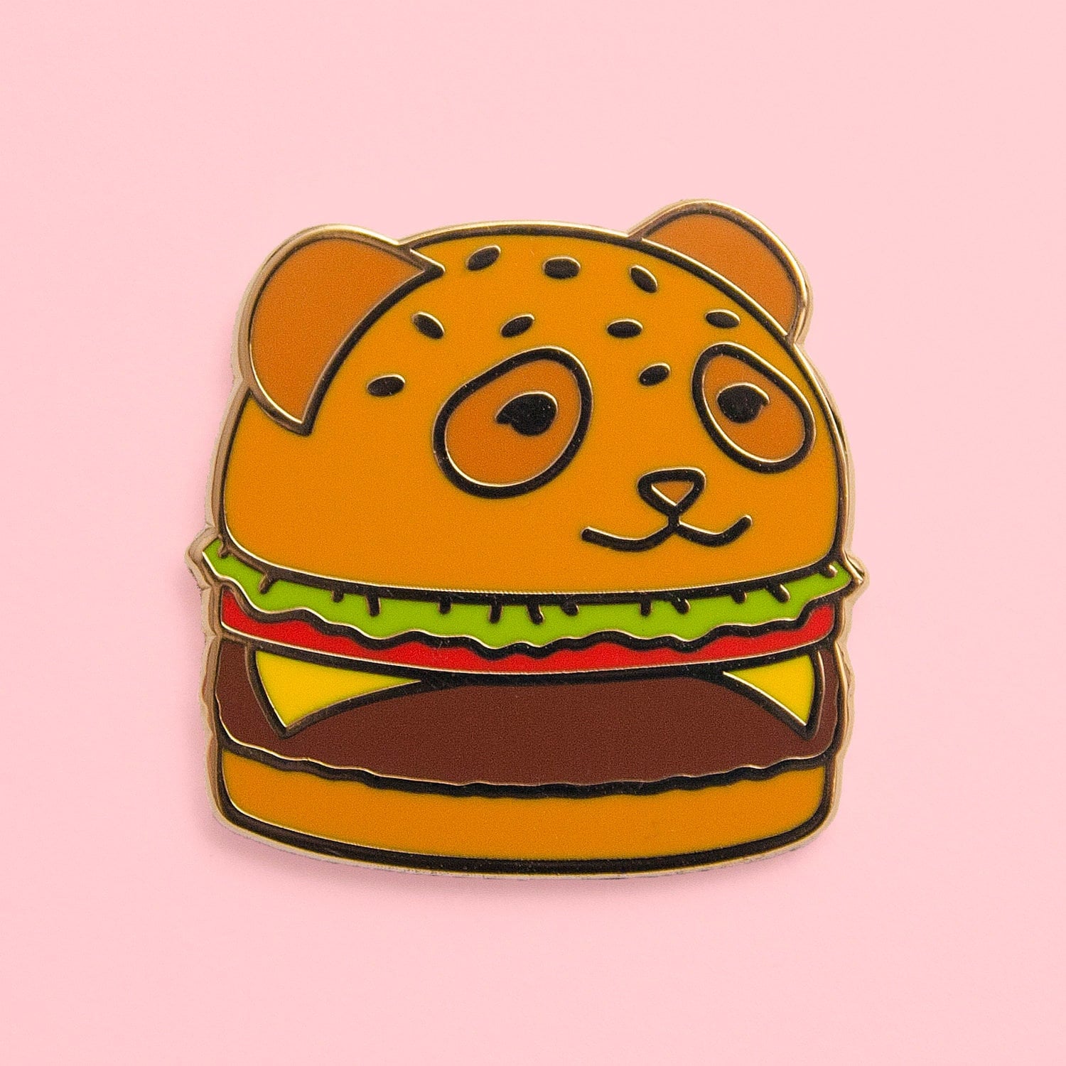 ぱんだばーがー Cute Panda Burger Hard Enamel Pin - Kawaii Animal Bear Hamburger