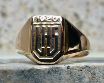 Antique 10k 1949 Jostens Class Ring. Vintage Class Ring. Signet