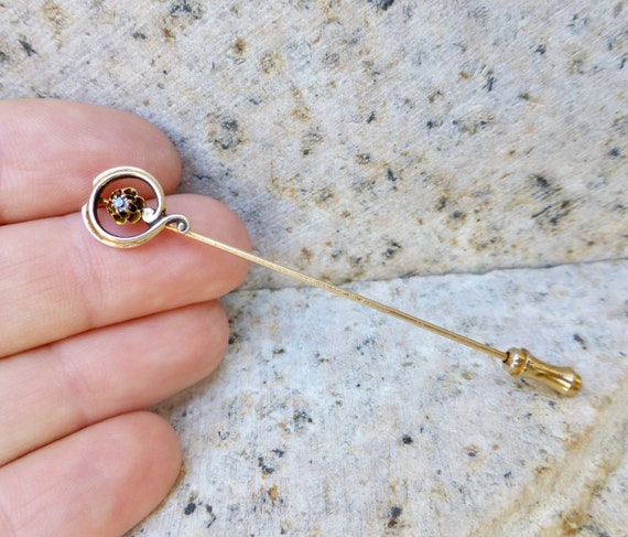 Victorian Stick Pin, Victorian Diamond, Antique S… - image 9