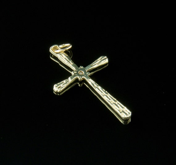 Vintage Diamond Cross, Brutalist 14k Cross, Cross… - image 6