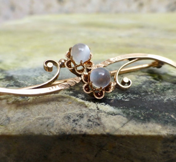 Antique Moonstone Brooch, Victorian Moonstone Pin,