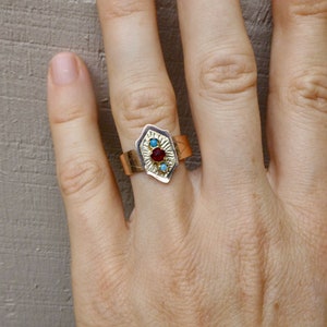 Size 9 1/2, Victorian Garnet Ring In 9 Karat Rose Gold image 6