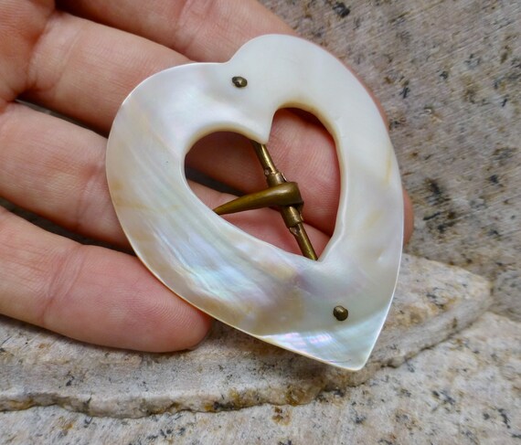 Art Nouveau Heart Belt Buckle, Victorian Mother Of