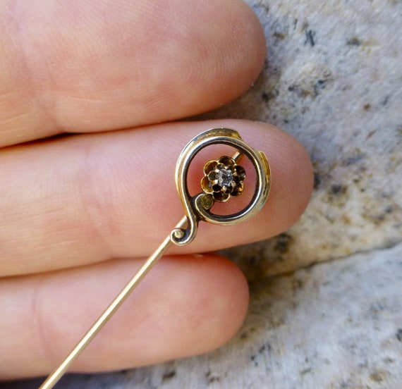 Victorian Stick Pin, Victorian Diamond, Antique S… - image 4