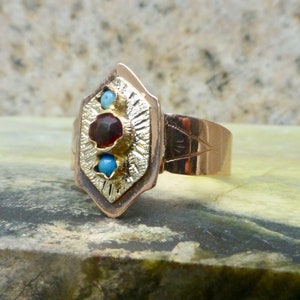 Size 9 1/2, Victorian Garnet Ring In 9 Karat Rose Gold image 3