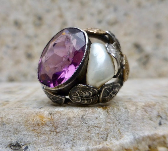 Art Nouveau Statement Ring, Art and Crafts Stateme