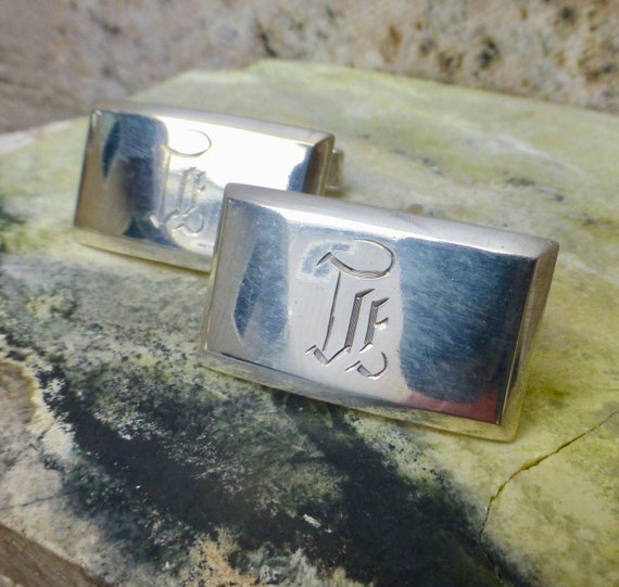 Letter I Art Deco Cuff Links, Antique Cuff Links, 