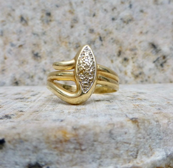Vintage Diamond Ring, Vintage Diamond Snake Band,