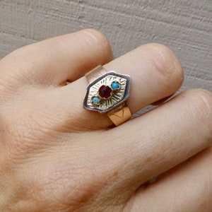 Size 9 1/2, Victorian Garnet Ring In 9 Karat Rose Gold image 7