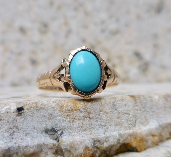Victorian Turquoise Ring, Antique Turquoise Ring,