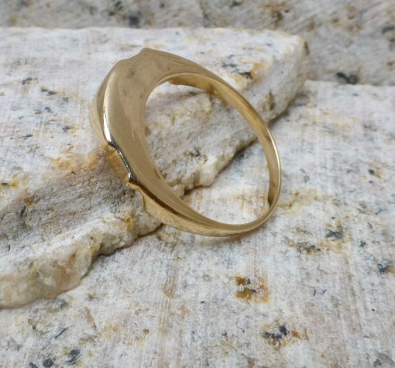 Size 7, Vintage Gold Modernist Chevron Ring In 14… - image 6